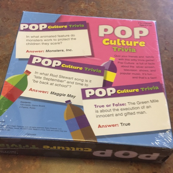 Pop Culture trivia Game NEW Sealed Fun 4 Game night or Parties 100 Pop question - Picture 3 of 5